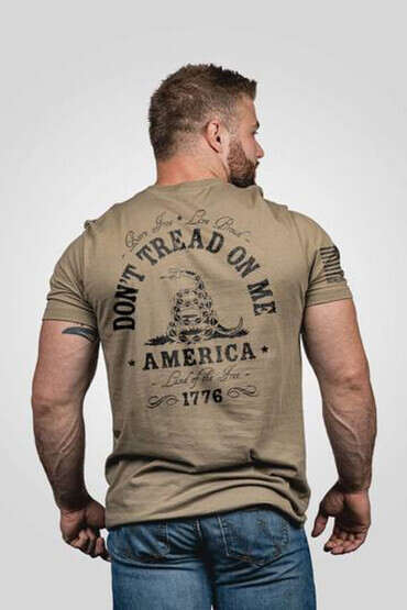 Nine Line Don't Tread On Me Short Sleeve T-Shirt in coyote, rear view